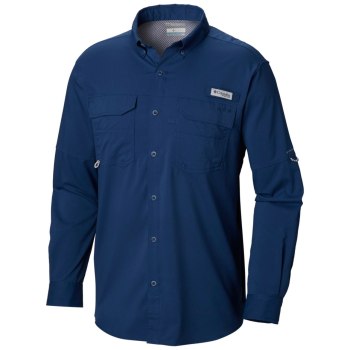 Columbia PFG Blood and Guts III Long Sleeve Woven, Camisa Grises Oscuro Para Hombre | 820614-ZSM